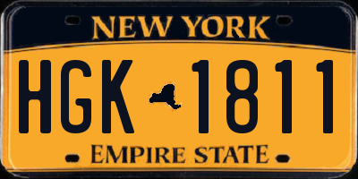 NY license plate HGK1811
