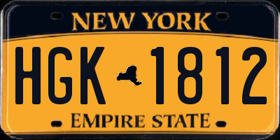 NY license plate HGK1812