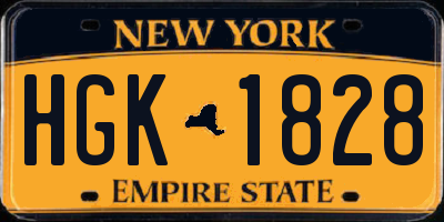 NY license plate HGK1828