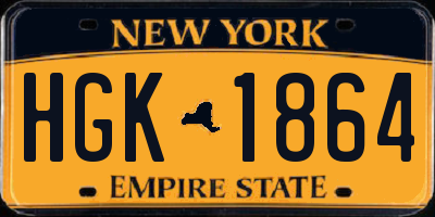 NY license plate HGK1864