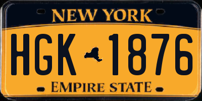 NY license plate HGK1876