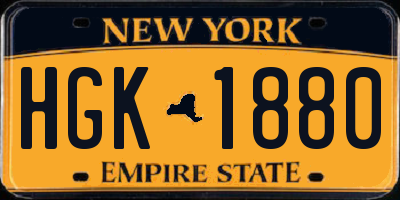 NY license plate HGK1880