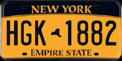 NY license plate HGK1882