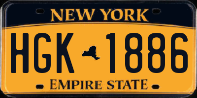 NY license plate HGK1886