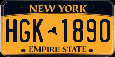 NY license plate HGK1890