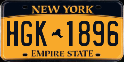 NY license plate HGK1896