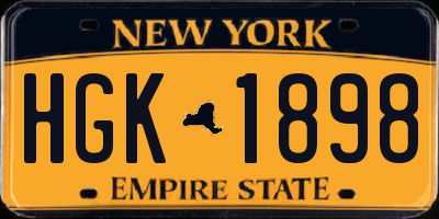 NY license plate HGK1898