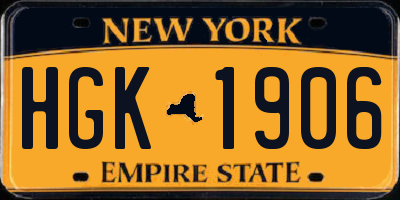 NY license plate HGK1906