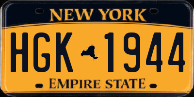 NY license plate HGK1944
