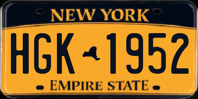 NY license plate HGK1952