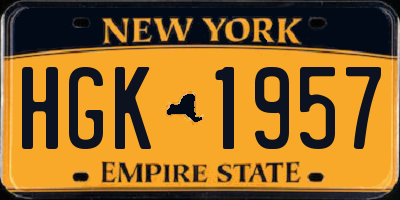 NY license plate HGK1957