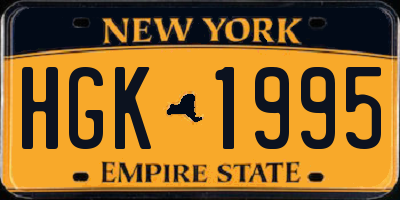 NY license plate HGK1995