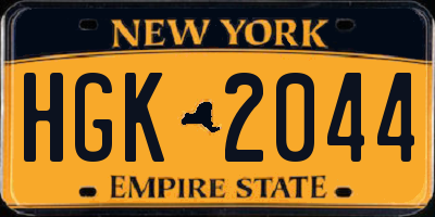 NY license plate HGK2044