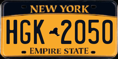 NY license plate HGK2050