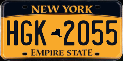 NY license plate HGK2055