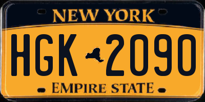 NY license plate HGK2090