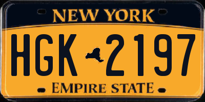 NY license plate HGK2197