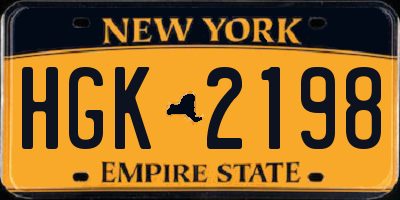 NY license plate HGK2198