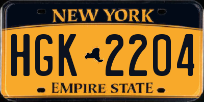 NY license plate HGK2204