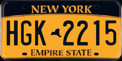 NY license plate HGK2215