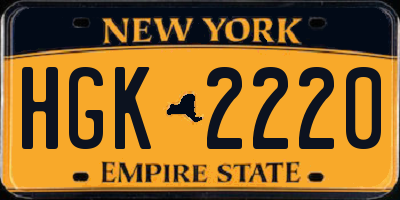 NY license plate HGK2220