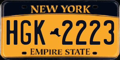 NY license plate HGK2223