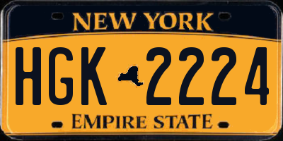 NY license plate HGK2224