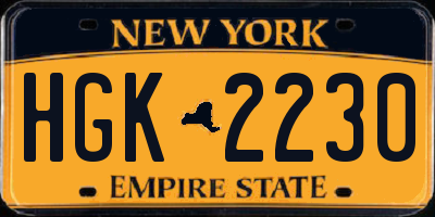 NY license plate HGK2230