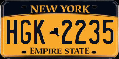 NY license plate HGK2235