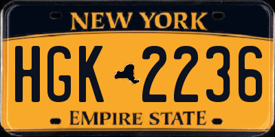 NY license plate HGK2236