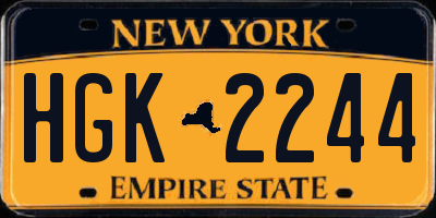 NY license plate HGK2244