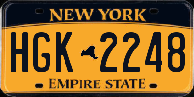 NY license plate HGK2248