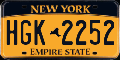 NY license plate HGK2252