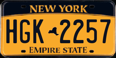 NY license plate HGK2257