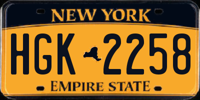NY license plate HGK2258