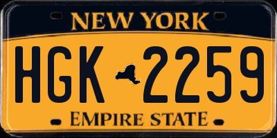 NY license plate HGK2259