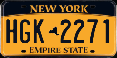 NY license plate HGK2271