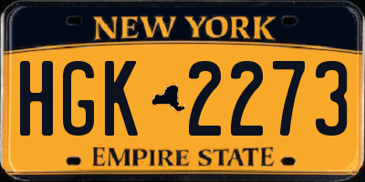 NY license plate HGK2273