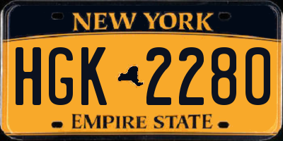 NY license plate HGK2280