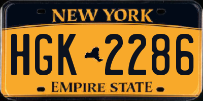 NY license plate HGK2286