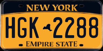 NY license plate HGK2288