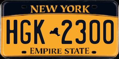 NY license plate HGK2300