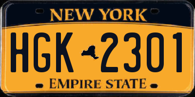 NY license plate HGK2301