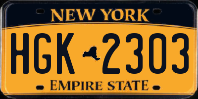 NY license plate HGK2303