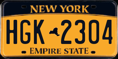 NY license plate HGK2304