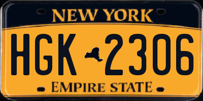 NY license plate HGK2306