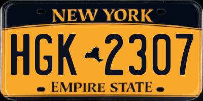 NY license plate HGK2307