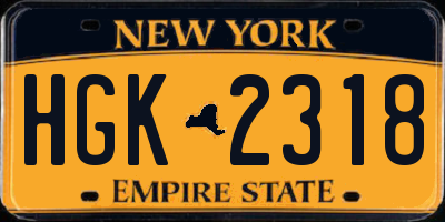 NY license plate HGK2318