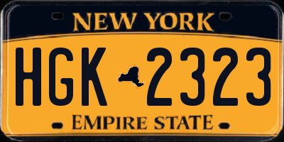 NY license plate HGK2323