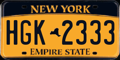 NY license plate HGK2333